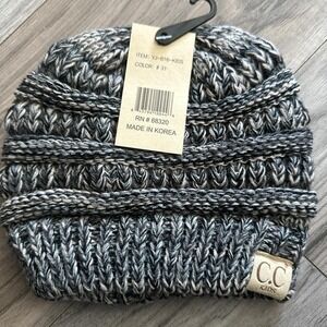 New‎ Kids CC Beanie Grey/Black Beanie Hat